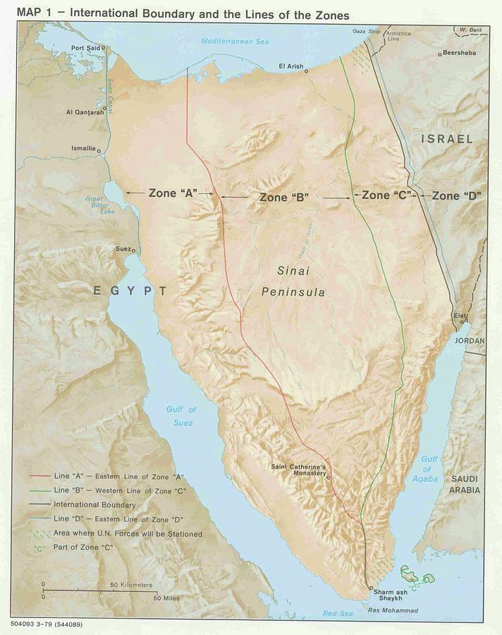 1979 Sinai zones by The Central Intelligence Agency Painting by ...