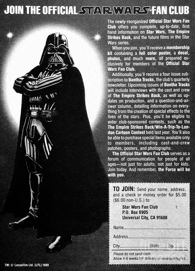 1980 Star Wars Fan Cub ad Photograph by David Lee Thompson