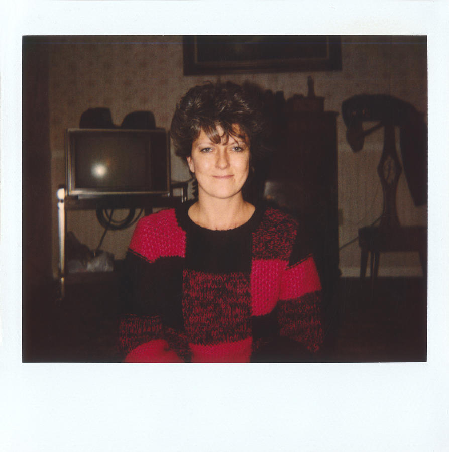 1980s Woman Portrait Smiling, Vintage Portrait of Woman Wearing Sweater Photograph by Jena Ardell
