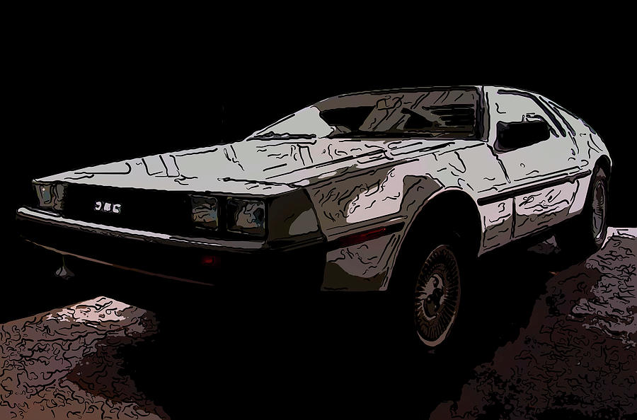 19811983 DeLorean DMC12 digital drawing Drawing by Flees Photos