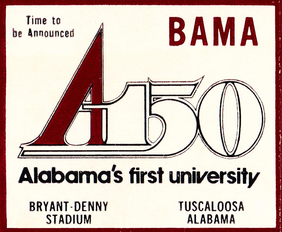 1981 Alabama Football Ticket Art Mixed Media by Row One Brand