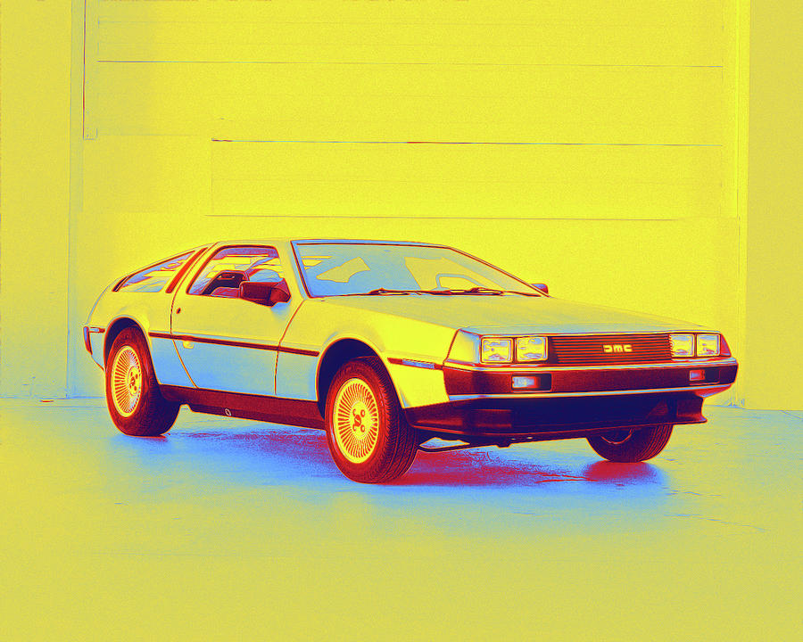 1981 Delorean Dmc 12 3 Neon Colored Digital Art By Celestial Images Fine Art America