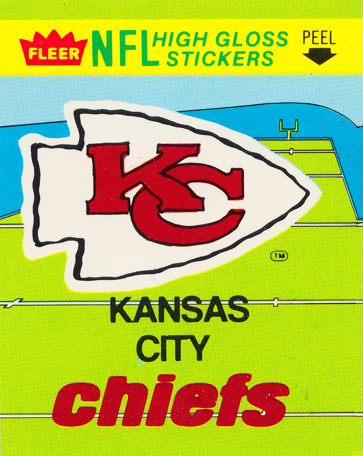 1981 Kansas City Chiefs Fleer Sticker Mixed Media by Row One Brand