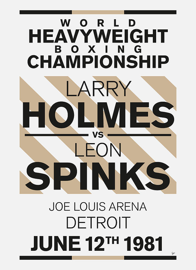 1981 MY Holmes vs Spinks Typography Boxing Poster Digital Art by Chungkong Art