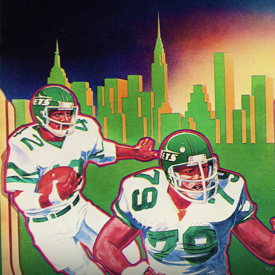1981 New York Jets Art Remix Mixed Media by Row One Brand