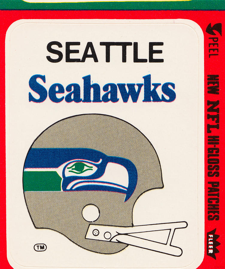 1981 Seattle Seahawks Fleer Sticker Mixed Media by Row One Brand
