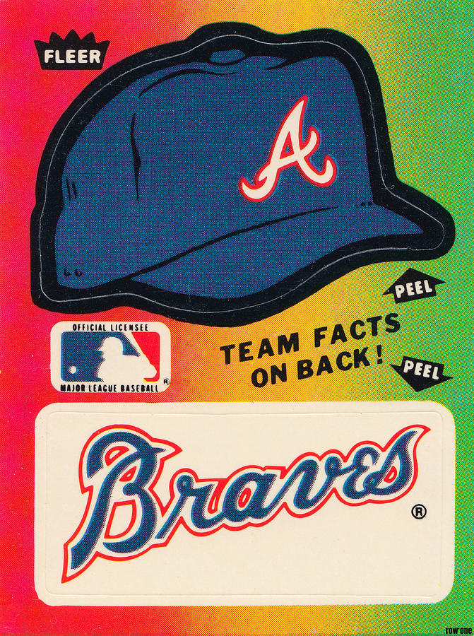 1982 Atlanta Braves Fleer Decal Mixed Media by Row One Brand