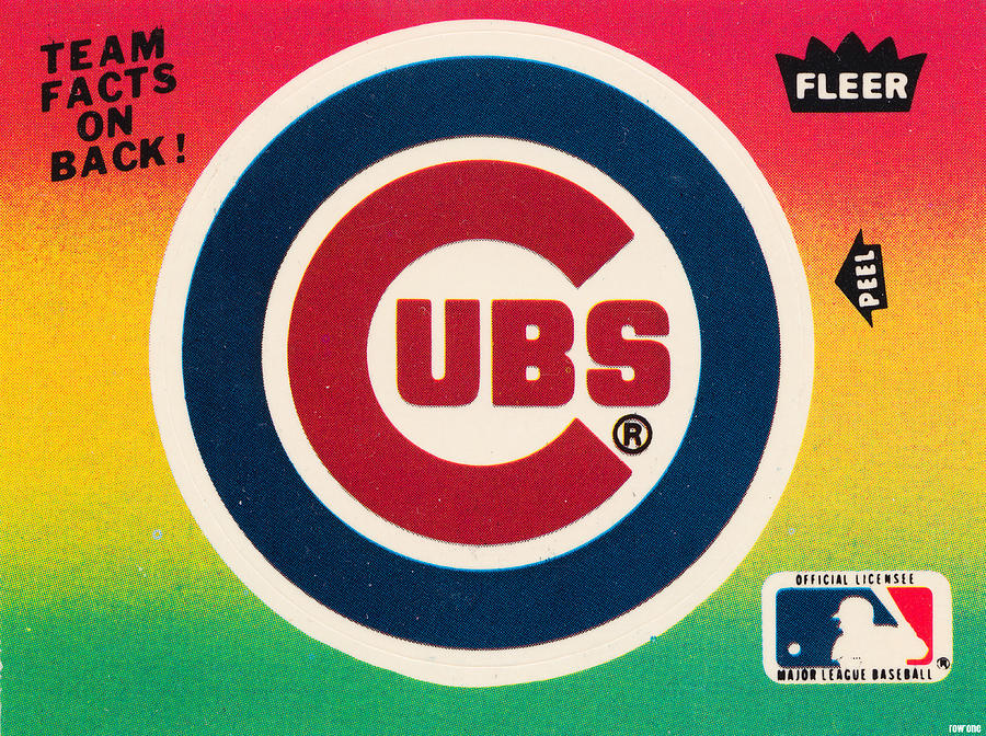 1982 Chicago Cubs Fleer Decal Mixed Media by Row One Brand