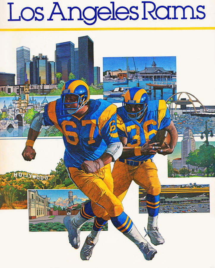 1982 Los Angeles Rams Art Mixed Media by Row One Brand