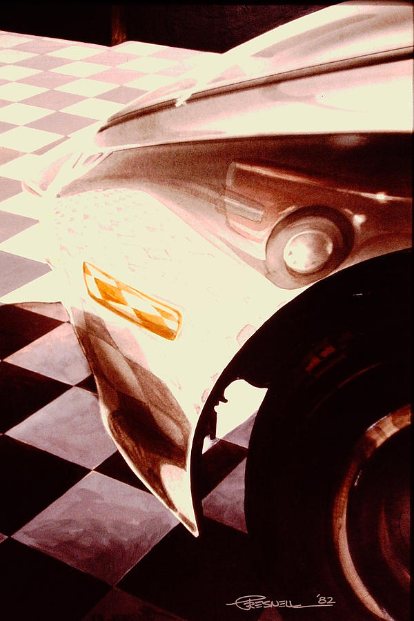 1982 Porsche 944 Fender Painting by Donald Presnell