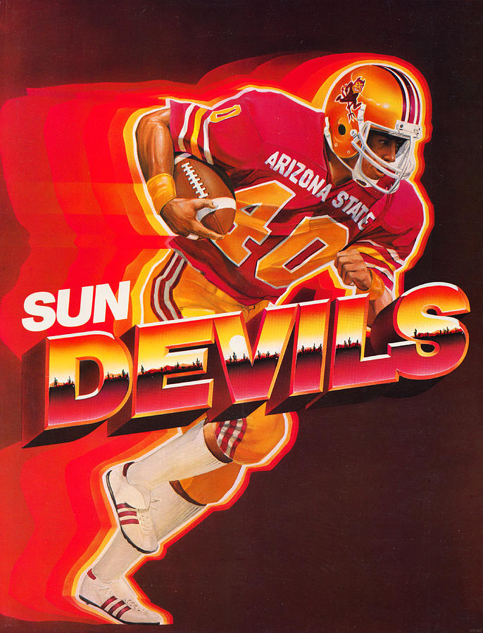 1983 Arizona State Football Art Mixed Media by Row One Brand