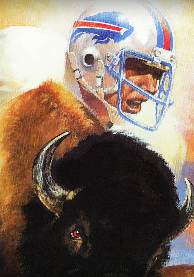 1983 Buffalo Bills Art by Bill Ersland Mixed Media by Row One Brand