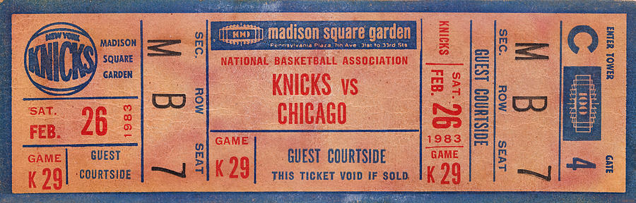 1983 Knicks vs. Bulls Mixed Media by Row One Brand