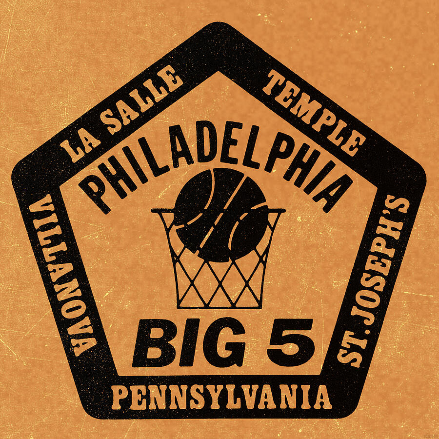 1983 Philadelphia Big 5 College Basketball Art Mixed Media by Row One Brand