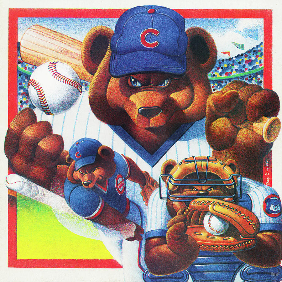1983 Ray Smith Chicago Cubs Art Mixed Media by Row One Brand