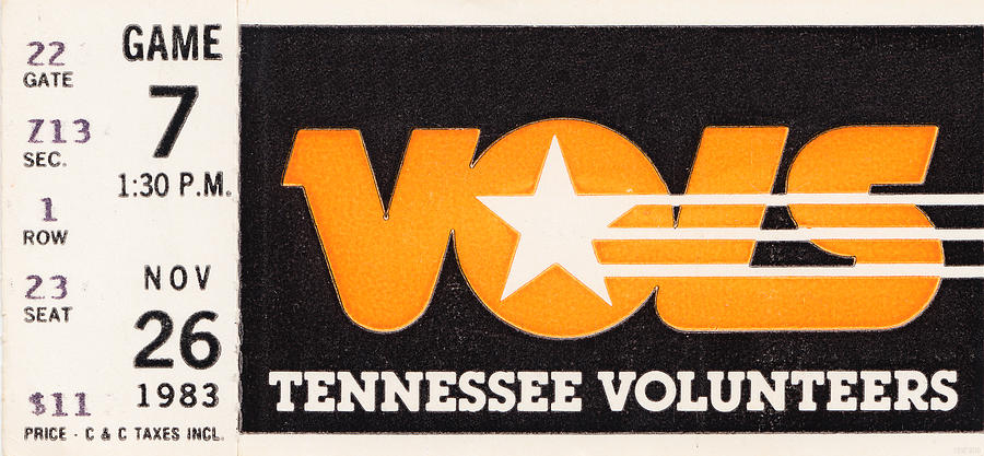 1983 Tennessee Vols Game 7 Mixed Media by Row One Brand