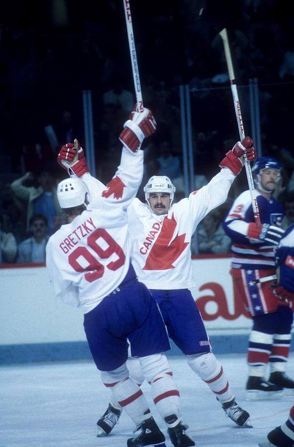1984 Canada Cup - Round-Robin:  Team Canada v Team USA Photograph by Bruce Bennett