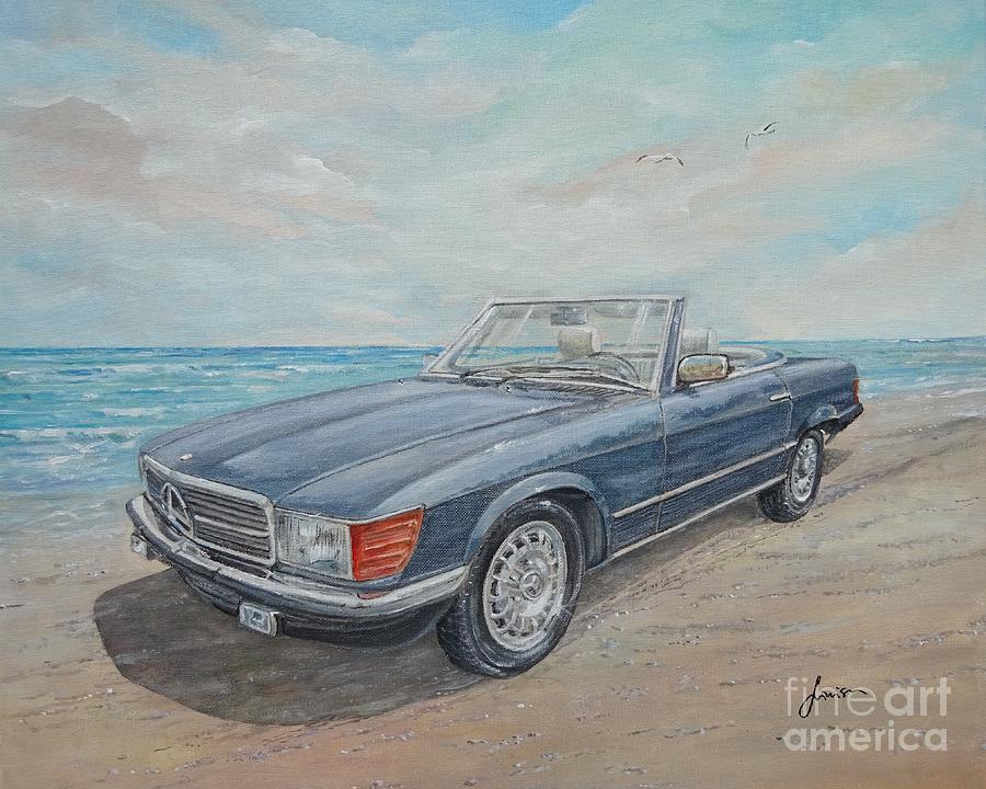 1984 Mercedes Benz 500 SL Painting by Sinisa Saratlic