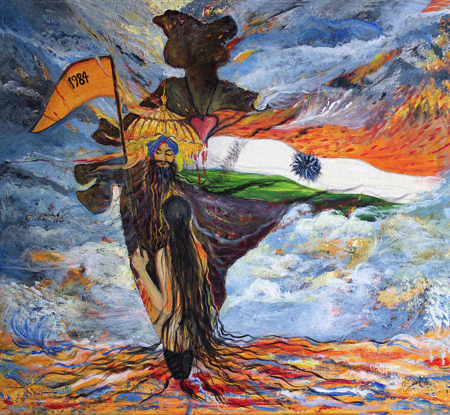 1984 Painting by Sarabjit Singh