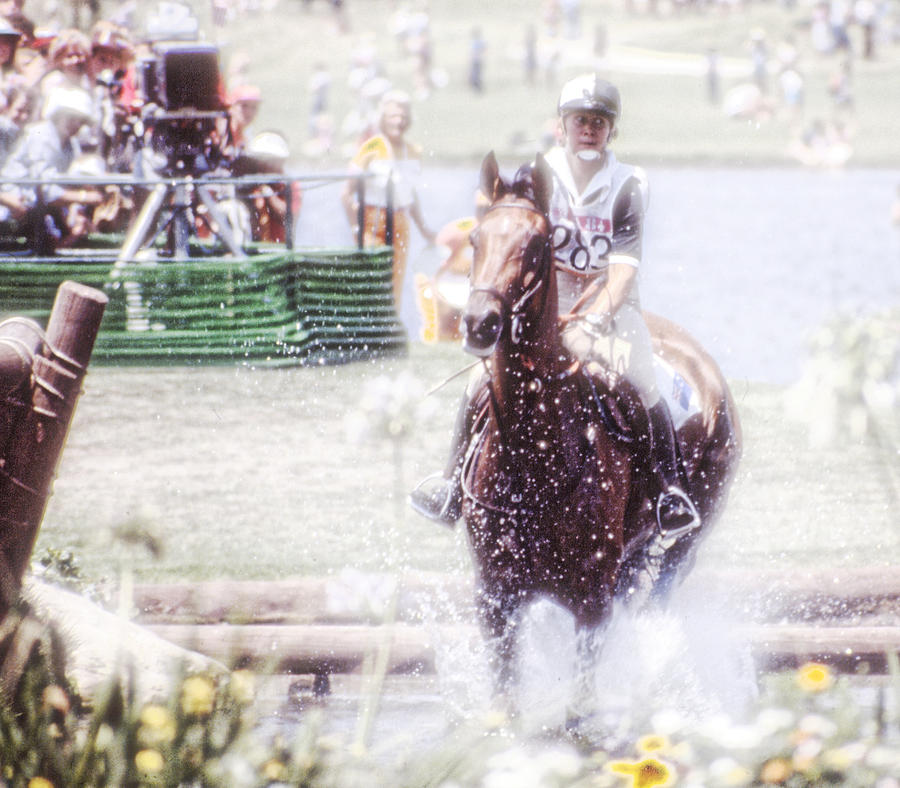 1984 Summer Olympics Equestrian XC Water Jump Photograph by Russel Considine