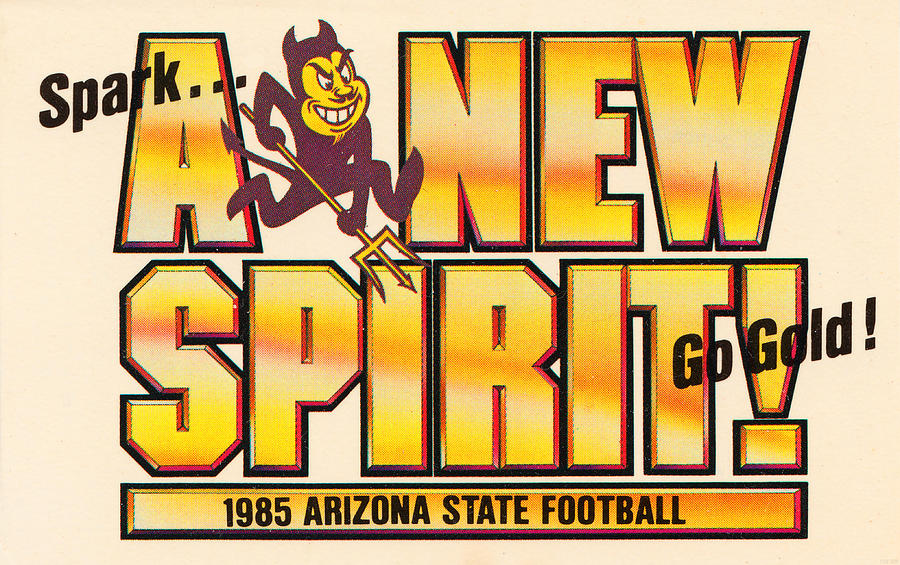 1985 Arizona State Football Art Mixed Media by Row One Brand