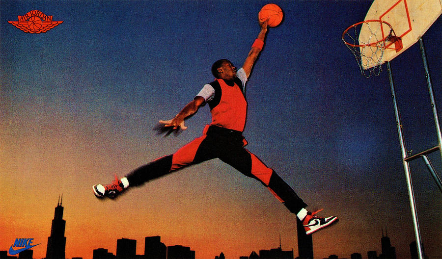 1985 Nike Michael Jordan Rookie Promo Card Mixed Media by Row One Brand