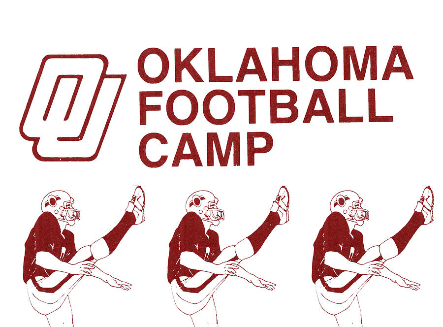 1985 OU Oklahoma Football Camp Art Mixed Media by Row One Brand