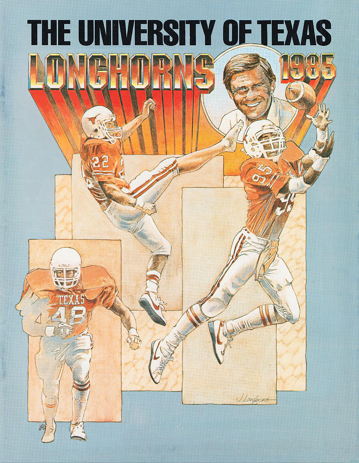 1985 Texas Longhorns Football Art Mixed Media by Row One Brand