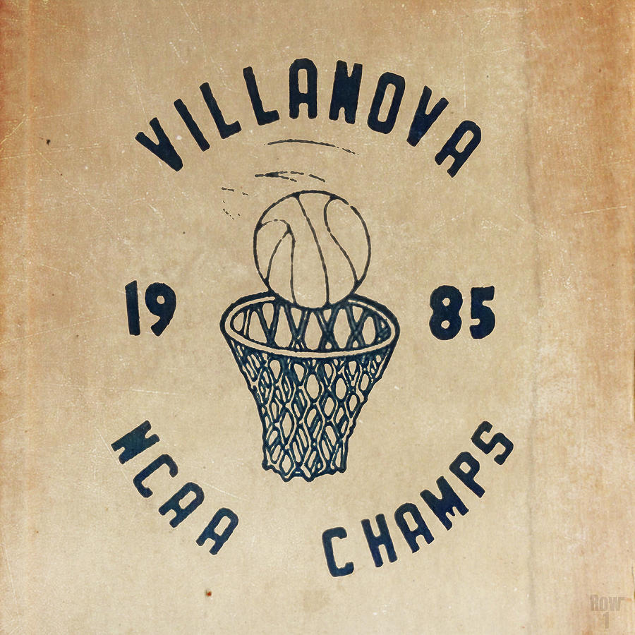 1985 Villanova Basketball Art Mixed Media by Row One Brand