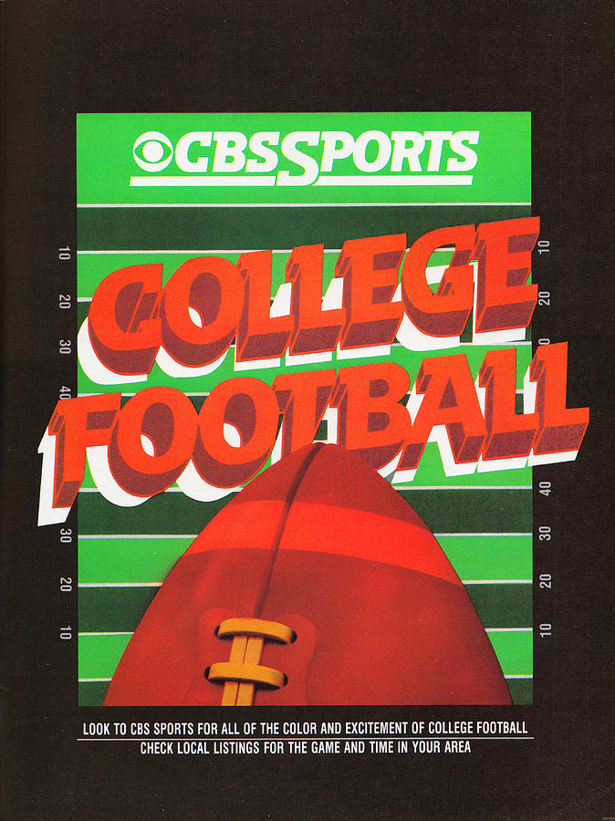 1986 CBS Sports College Football Ad Mixed Media by Row One Brand