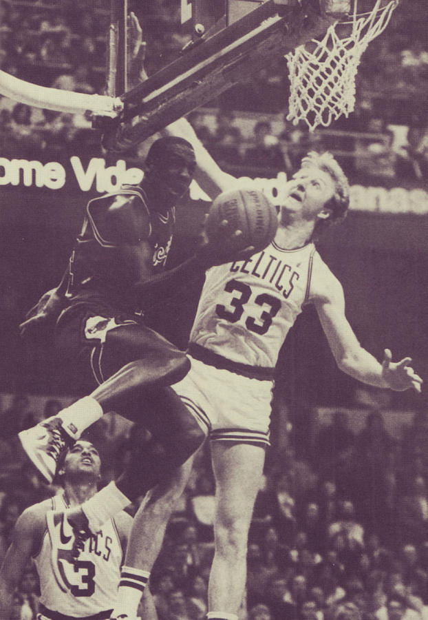 1986 Michael Jordan vs. Celtics Art Mixed Media by Row One Brand