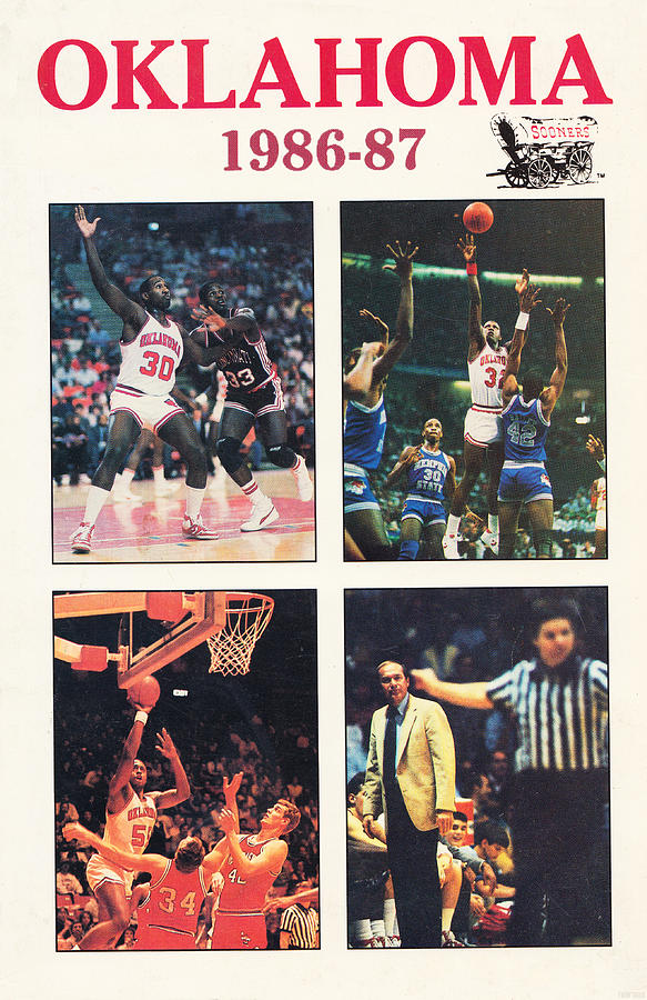 1986 Oklahoma Sooners Basketball Mixed Media by Row One Brand