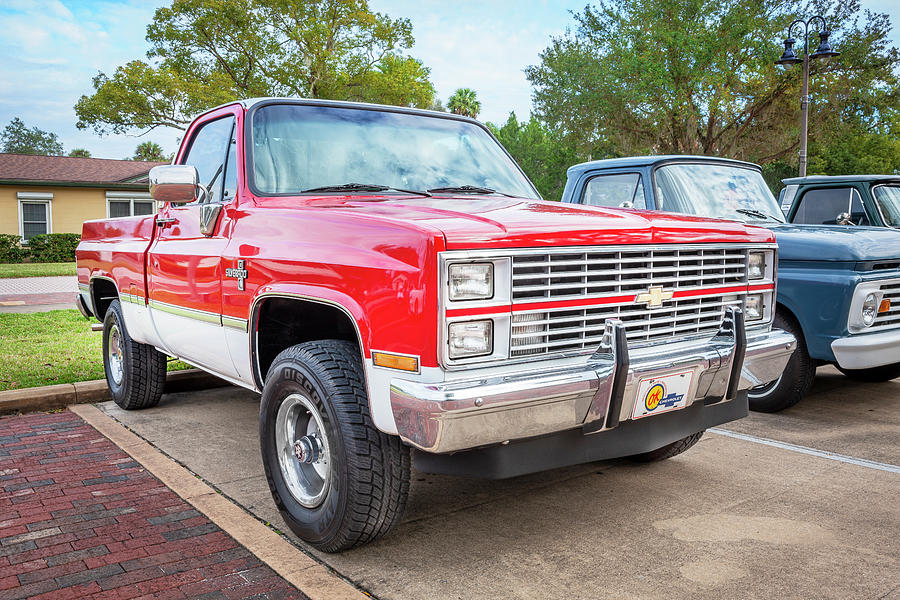 1986 Red Chevrolet C10 Silverado Pick Up Truck X100 Photograph by Rich Franco