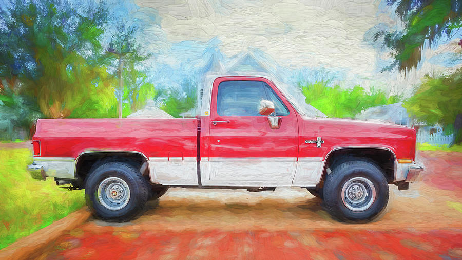 1986 Red Chevrolet C10 Silverado Pick Up Truck X106 Photograph by Rich Franco
