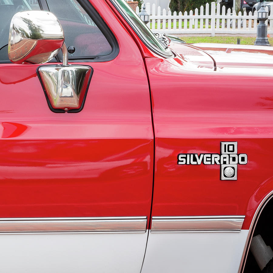 1986 Red Chevrolet C10 Silverado Pick Up Truck X108 Photograph by Rich Franco