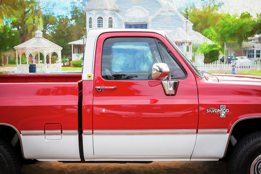 1986 Red Chevrolet C10 Silverado Pick Up Truck X111 Photograph by Rich Franco