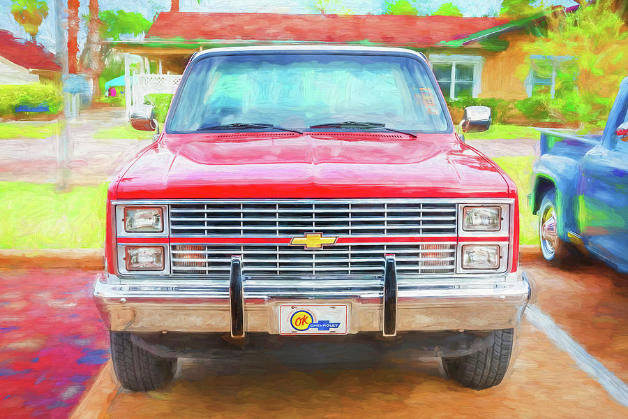 1986 Red Chevrolet C10 Silverado Pick Up Truck X115 Photograph by Rich Franco