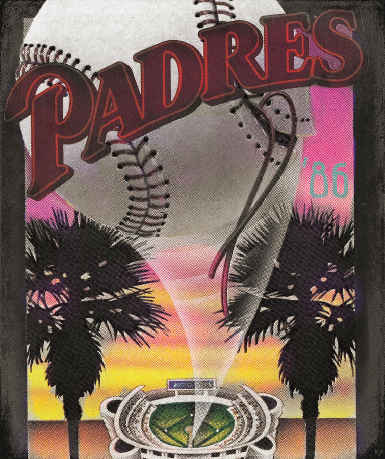 1986 San Diego Padres Sunset Art Mixed Media by Row One Brand