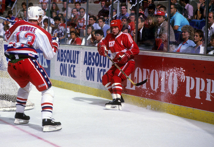 1987 Canada Cup:  Soviet Union v USA Photograph by B Bennett