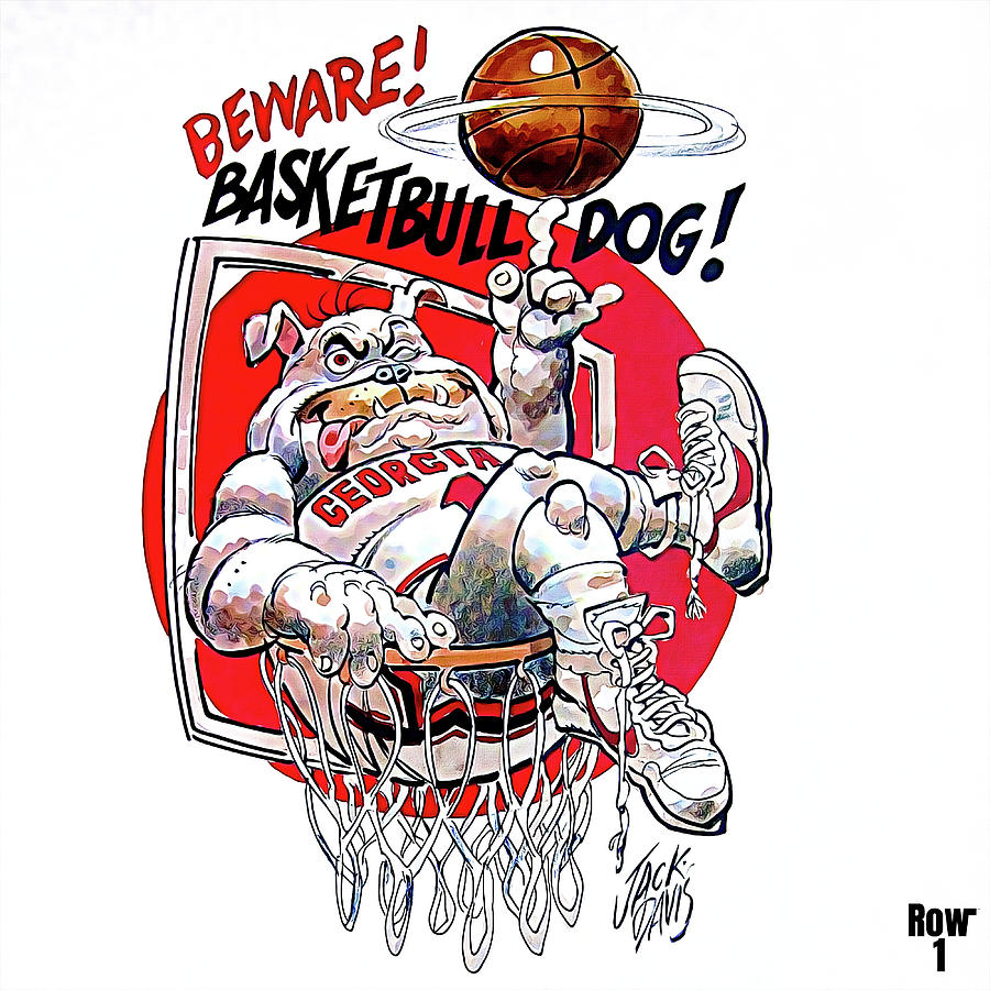 1987 Georgia Basketball Art Mixed Media by Row One Brand
