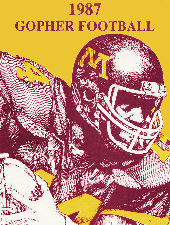 1987 Minnesota Gopher Football Art Mixed Media by Row One Brand