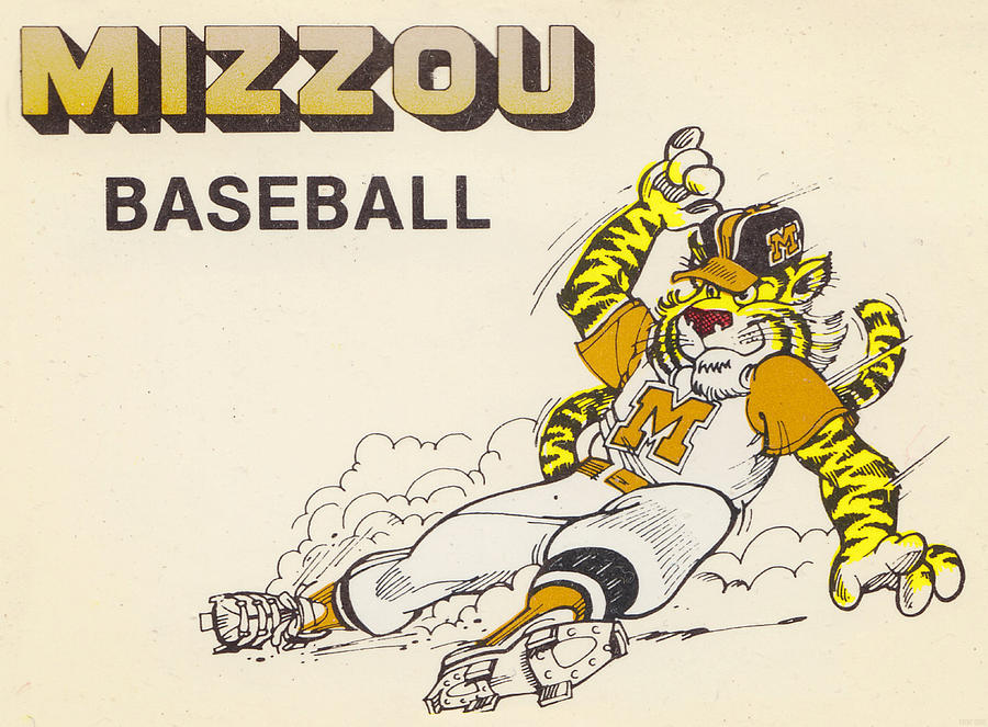 1987 Missouri Tiger Baseball Art Mixed Media by Row One Brand
