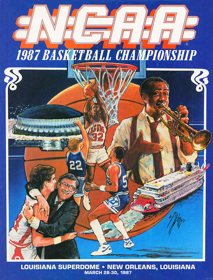 1987 NCAA Basketball Championship Mixed Media by Row One Brand