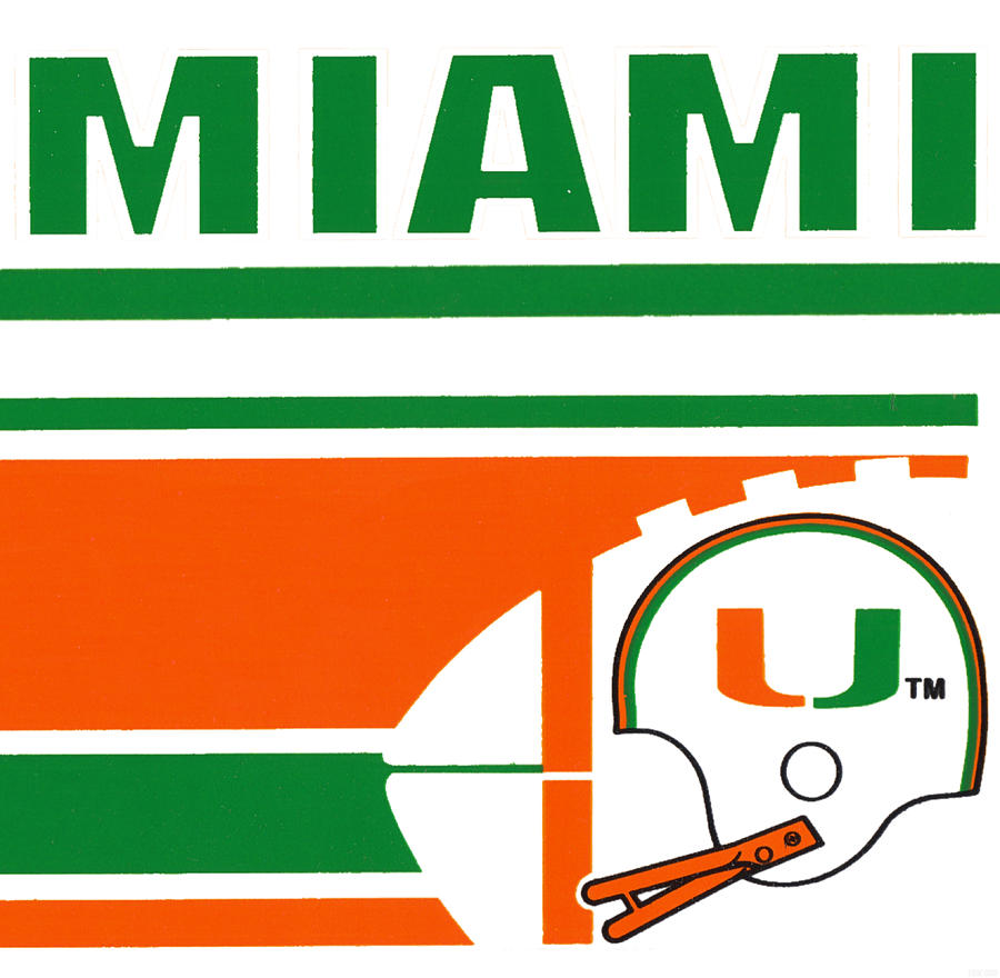1988 Miami Football Art Mixed Media by Row One Brand