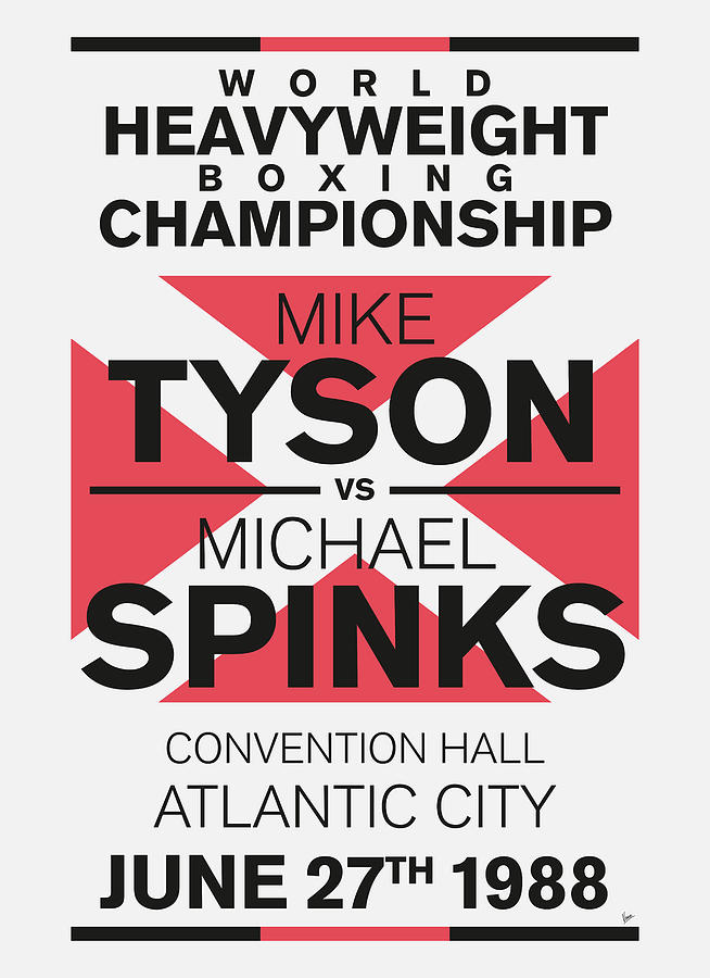 1988 MY Tyson vs Spinks Typography Boxing Poster Digital Art by Chungkong Art