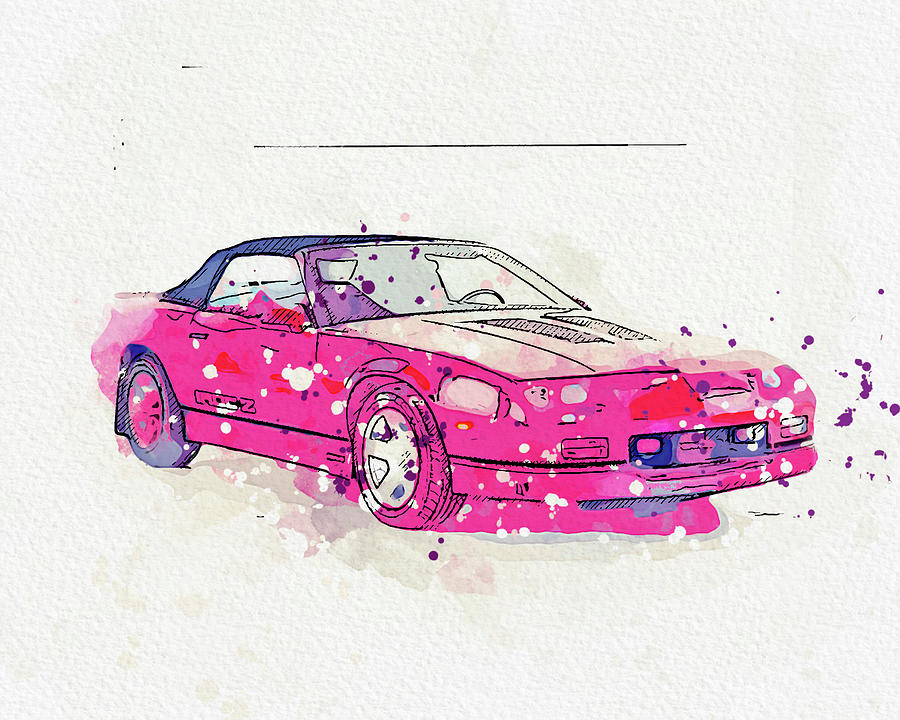 1989 Chevrolet Camaro Z28 IROC-Z Cabriolet 2 - Watercolor ca 2020 by Ahmet  Asar Digital Art by Celestial Images - Pixels