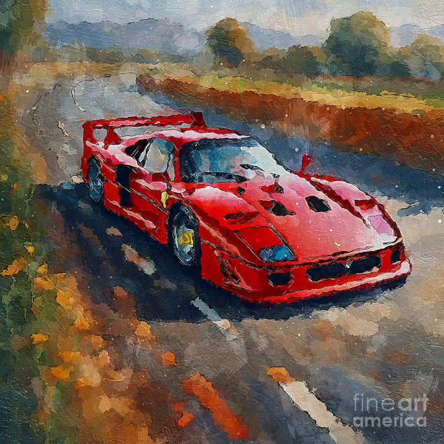 1989 Ferrari F40 auto Digital Art by Armand Hermann - Fine Art America