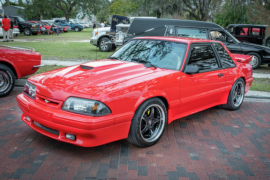 1990 Red Ford GT 5 0 Mustang X125 Photograph by Rich Franco