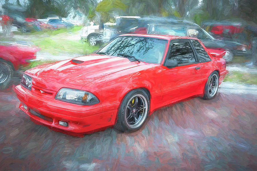 1990 Red Ford GT 5 0 Mustang X126 Photograph by Rich Franco