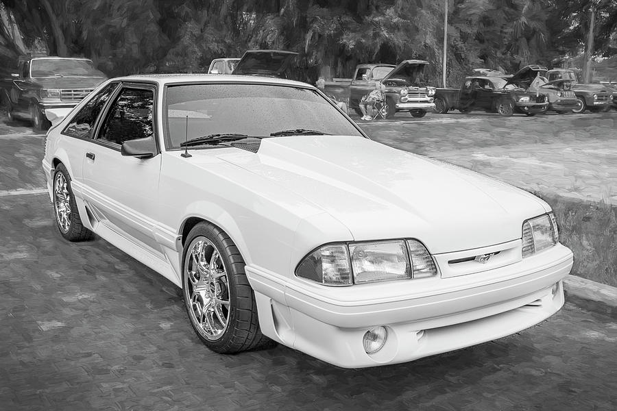 1990 White Ford GT 5 0 Mustang X105 Photograph by Rich Franco